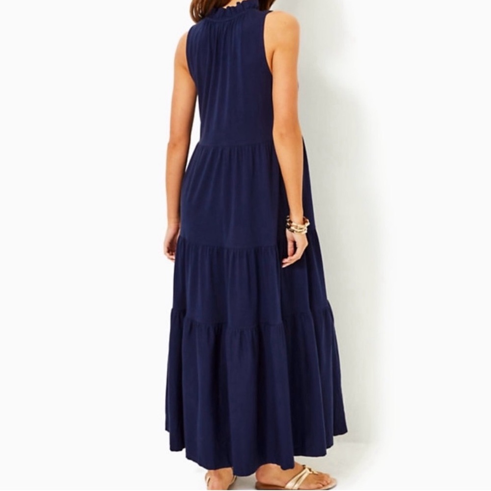 Lilly Pulitzer Malone Navy Blue Maxi Dress XXL - Picture 3 of 9